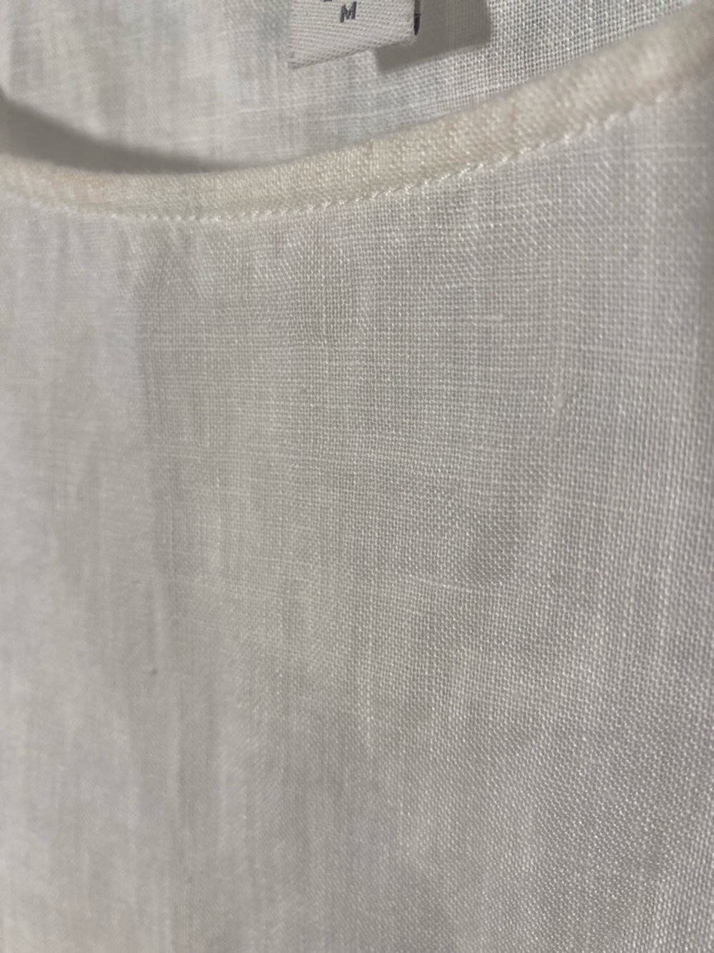Pure Jill Lightweight White Linen Tunic Top - Relaxed Peplum Style - Picture 4 of 6